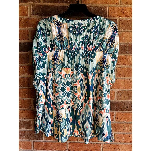 Westbound Women's Blue Geometric Round Neck Short Sleeve Blouse Size 3X NWT - Picture 3 of 5